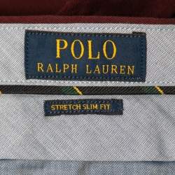 Pre Owned Polo Ralph Lauren Burgundy Stretch Cotton Chinos M