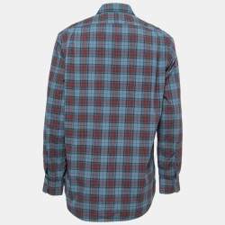 Pre Owned Polo Ralph Lauren Multicolor Checkered Cotton Classic Fit Button Front Shirt L