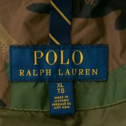 Pre Owned Polo Ralph Lauren Green Camo Synthetic Military Marsh Coat XL