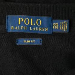 Pre Owned Polo Ralph Lauren Black Cotton Long Sleeve Polo T-Shirt XXL