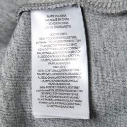 Pre Owned Polo Ralph Lauren Grey Knit Zip Up Hooded Jacket XXL