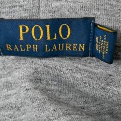 Pre Owned Polo Ralph Lauren Grey Knit Zip Up Hooded Jacket XXL