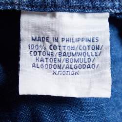 مملوكة مسبقًا Polo Ralph Lauren Blue Textured Cotton Button Front Shirt M