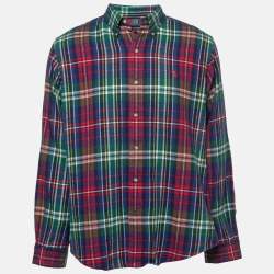 Pre Owned Polo Ralph Lauren Multicolor Tartan Cotton Custom Fit Shirt L