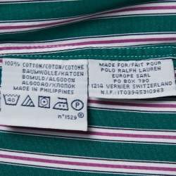 Pre Owned Polo Ralph Lauren Green Cotton Button Front Shirt L