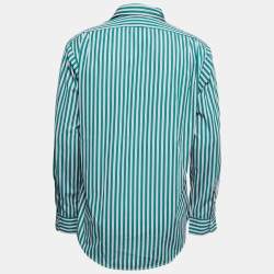 Pre Owned Polo Ralph Lauren Green Cotton Button Front Shirt L