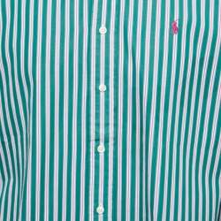Pre Owned Polo Ralph Lauren Green Cotton Button Front Shirt L