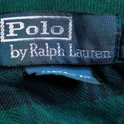 Pre Owned Polo Ralph Lauren  Green Checkered Cotton Pique Polo T-Shirt M