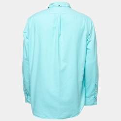 Pre Owned Polo Ralph Lauren Blue Cotton Full Sleeve Shirt L