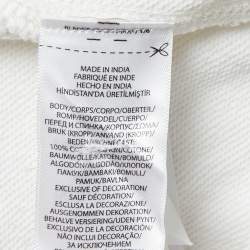 مملوكة مسبقًا Polo Ralph Lauren White Embroidered Knit Hoodie M