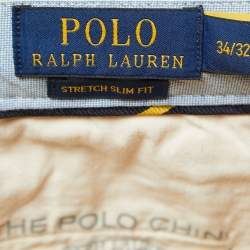 Pre Owned Polo Ralph Lauren Yellow Cotton Stretch Slim Fit Pants L