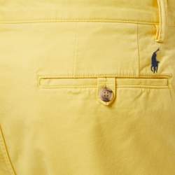 Pre Owned Polo Ralph Lauren Yellow Cotton Stretch Slim Fit Pants L