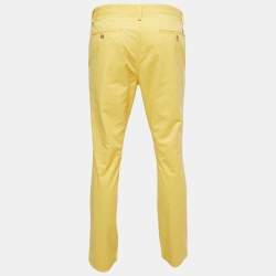 Pre Owned Polo Ralph Lauren Yellow Cotton Stretch Slim Fit Pants L