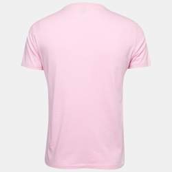 Pre Owned Polo Ralph Lauren Light Pink Cotton Custom Slim Fit Half Sleeve T-Shirt M