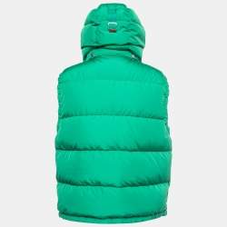 Pre Owned Polo Ralph Lauren Green Synthetic Sleeveless Hooded Down Jacket M