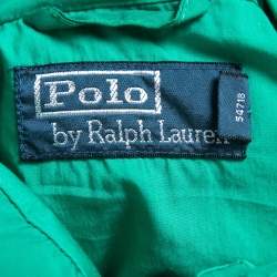 Pre Owned Polo Ralph Lauren Green Synthetic Sleeveless Hooded Down Jacket M