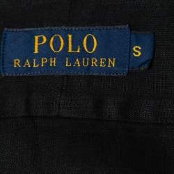 Pre Owned Polo Ralph Lauren Black Linen Full Sleeve Shirt S