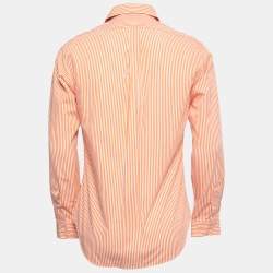 Polo Ralph Lauren Orange Striped Cotton Full Sleeve Slim Fit Shirt M
