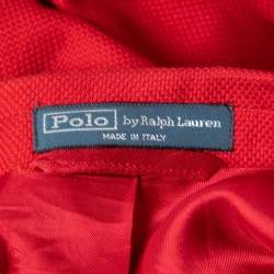 Pre Owned Polo Ralph Lauren Red Cotton Single Breasted Blazer L