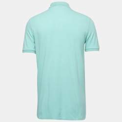 Pre Owned Polo Ralph Lauren Light Blue Cotton Pique Classic Fit Polo T-Shirt S