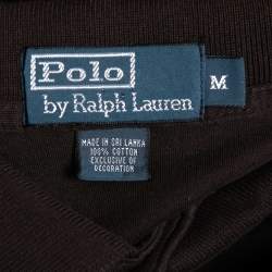 Pre Owned Polo Ralph Lauren Brown Cotton Polo T-Shirt M