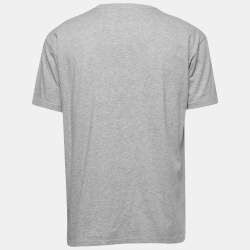 Pre Owned Polo Ralph Lauren Grey Polo Bear Printed Cotton Half Sleeve T-Shirt M