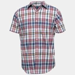 Pre Owned Polo Ralph Lauren Multicolor Plaided Cotton Half Sleeve Shirt M