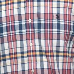 Pre Owned Polo Ralph Lauren Multicolor Plaided Cotton Half Sleeve Shirt M