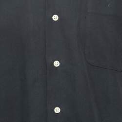 Pre Owned Polo Ralph Lauren Black Silk & Cotton Half Sleeve Shirt M