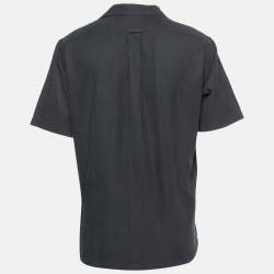 Pre Owned Polo Ralph Lauren Black Silk & Cotton Half Sleeve Shirt M