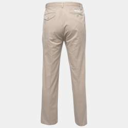 Pre Owned Polo Ralph Lauren Beige Cotton Straight Fit Pants M