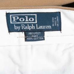 Pre Owned Polo Ralph Lauren Beige Cotton Chino Trousers L