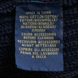 مملوكة مسبقًا Polo Ralph Lauren Navy Blue Cable Knit Sweater M