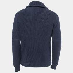 مملوكة مسبقًا Polo Ralph Lauren Navy Blue Cable Knit Sweater M