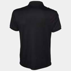 Pre Owned Polo Ralph Lauren Black Cotton Knit Polo T-shirt L