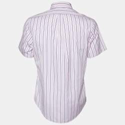Pre Owned Polo by Ralph Lauren Pink Striped Cotton Half Sleeve Shirt M