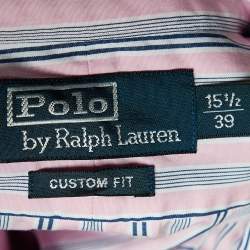 Pre Owned Polo by Ralph Lauren Pink Striped Cotton Half Sleeve Shirt M