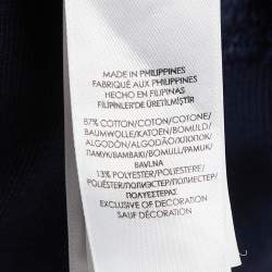 Pre Owned Polo Ralph Lauren Navy Blue/Red Embroidered Cotton Knit Crew Neck Sweatshirt XXL