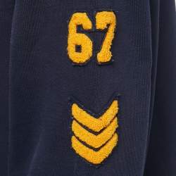 Pre Owned Polo Ralph Lauren Navy Blue/Red Embroidered Cotton Knit Crew Neck Sweatshirt XXL