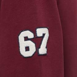 Pre Owned Polo Ralph Lauren Navy Blue/Red Embroidered Cotton Knit Crew Neck Sweatshirt XXL