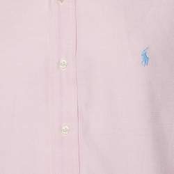 مملوكة مسبقًا Polo by Ralph Lauren Pink Cotton Custom Fit Shirt L
