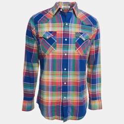 Pre Owned Polo Ralph Lauren Multicolor Checked Cotton Button Front Full Sleeve Shirt M