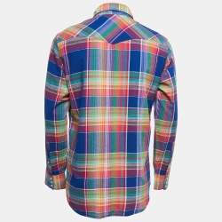 Pre Owned Polo Ralph Lauren Multicolor Checked Cotton Button Front Full Sleeve Shirt M
