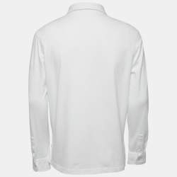 Pre Owned Polo Ralph Lauren White Cotton Knit Full Sleeve T-Shirt L