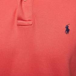 Pre Owned Polo Ralph Lauren Pink Logo Embroidered Cotton Polo T-Shirt M