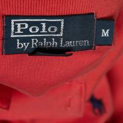 Pre Owned Polo Ralph Lauren Pink Logo Embroidered Cotton Polo T-Shirt M