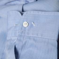 Polo Ralph Lauren Blue Cotton Button Down Classic Fit Full Sleeve Shirt S