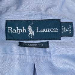 Polo Ralph Lauren Blue Cotton Button Down Classic Fit Full Sleeve Shirt S