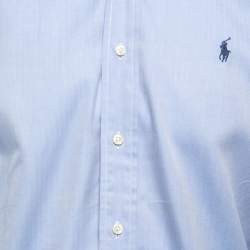 Polo Ralph Lauren Blue Cotton Button Down Classic Fit Full Sleeve Shirt S
