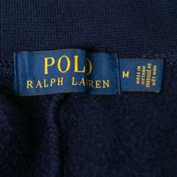 Pre Owned Polo Ralph Lauren Navy Blue Cotton Knit Joggers M